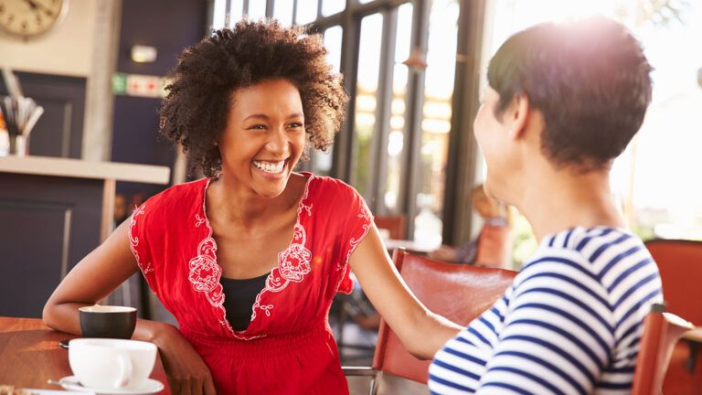 Women having coffee together