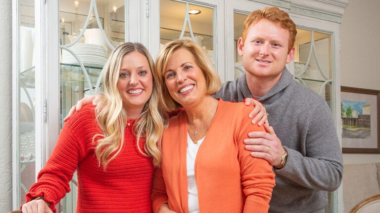 Peggy Thompson with her daughter Sarah and son-in-law Matt; photo credit: Shevaun Williams