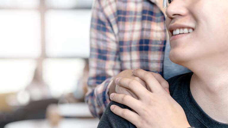 Woman receiving encouragement