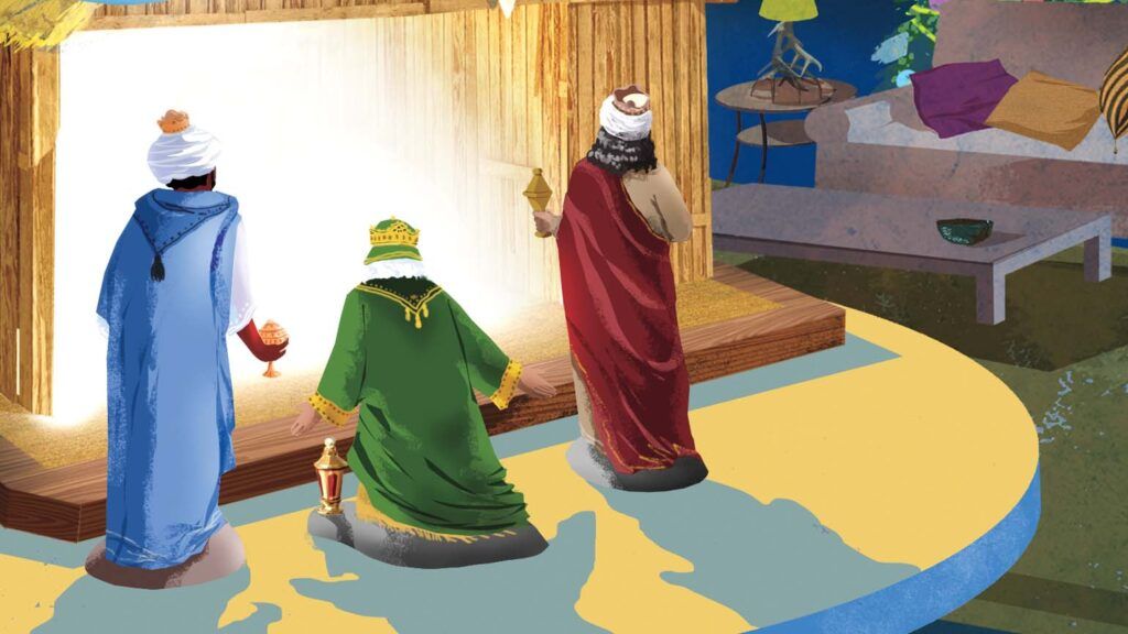 An illustration of The Three Kings; Illustration by Eva Vazquez