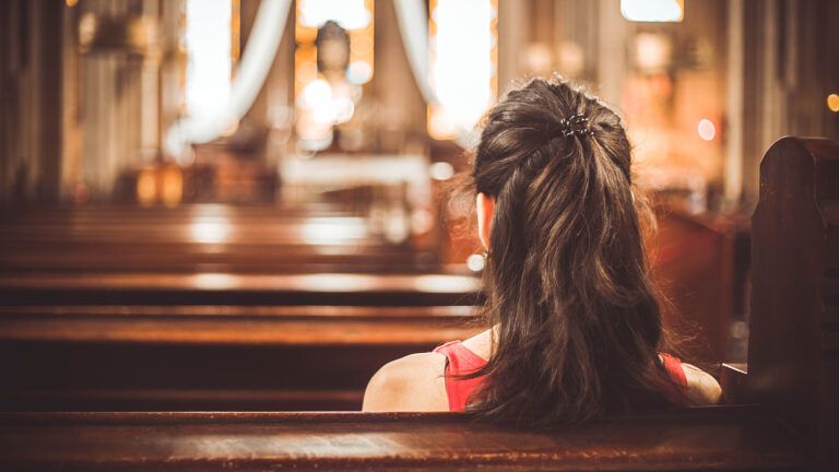 Woman in church