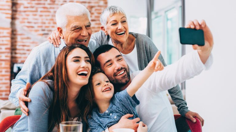 Family taking a selfie