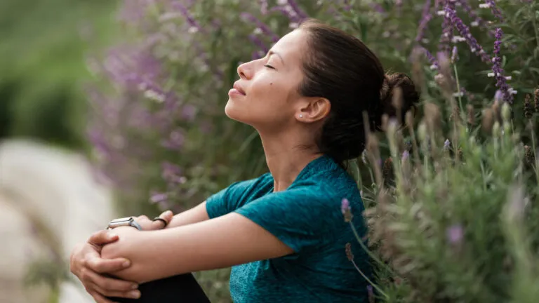 A woman prays