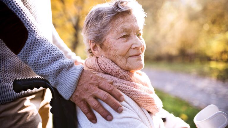 Senior woman in a wheelchair